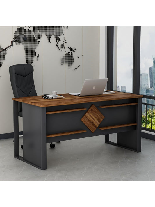 Moderner Burotisch 150 x 72 x 75,6 cm in Anthrazit und Eiche fur Homeoffice und Arbeitszimmer