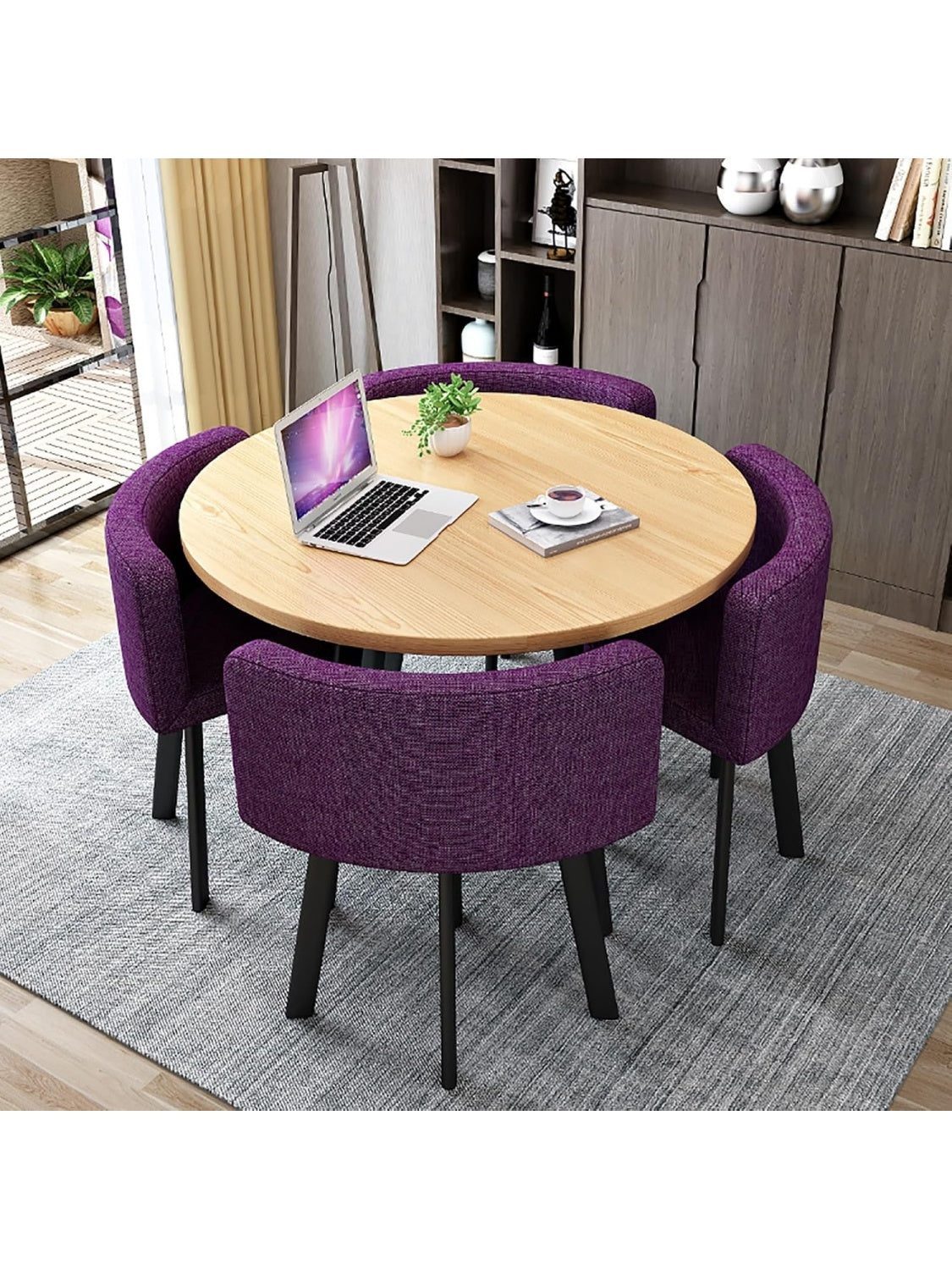 Modernes Tisch und Stuhl Set fur Empfang Lounge Wartebereich oder Buro in Lila