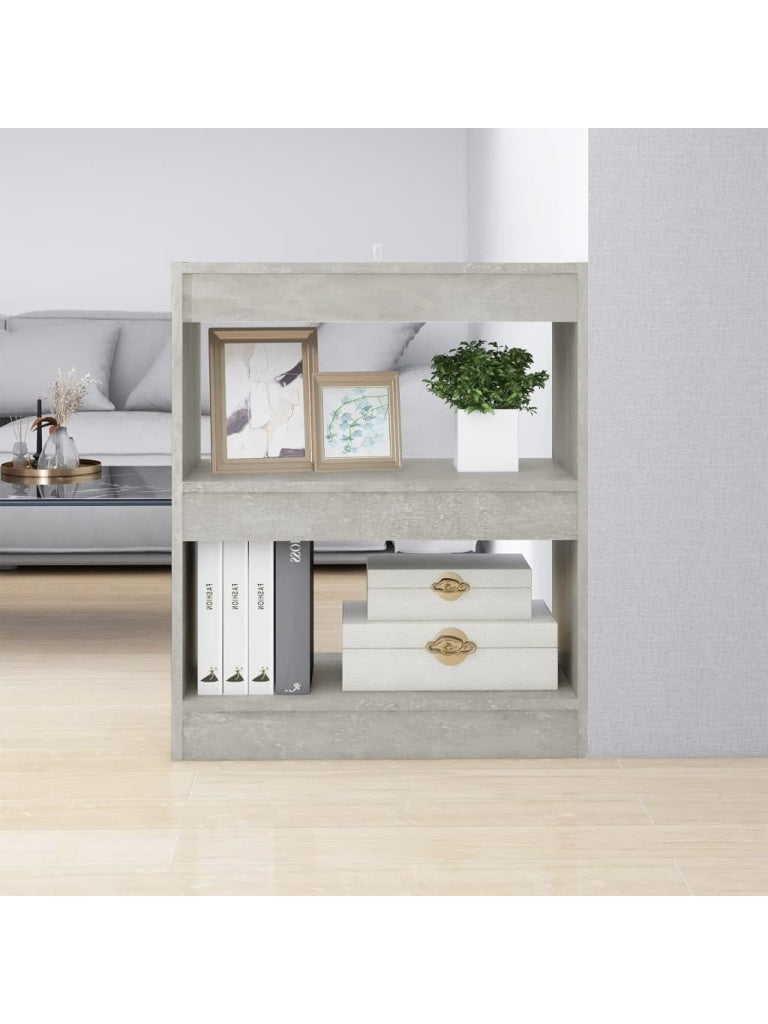 Kompaktes Bucherregal in Betongrau 60 x 30 x 72 cm fur Bucher Zeitschriften und Dekoration im Wohn oder Arbeitsbereich