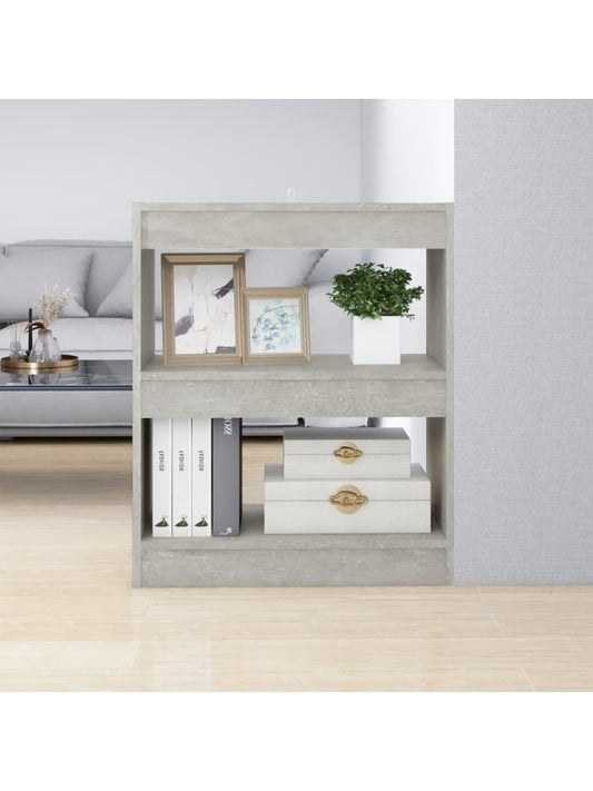 Kompaktes Bucherregal in Betongrau 60 x 30 x 72 cm fur Bucher Zeitschriften und Dekoration im Wohn oder Arbeitsbereich