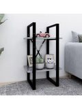 Industrielles Bucherregal mit zwei Ebenen in Zementgrau 40 x 30 x 70 cm fur Buro Schlafzimmer und Wohnzimmer