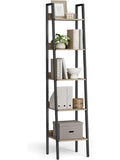 Schmales Leiterregal mit funf Ebenen im Industrie Design